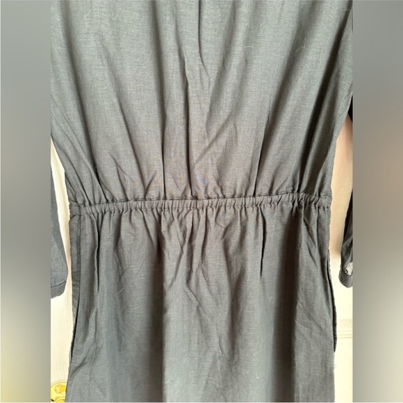 NWT New Abercrombie & Fitch Linen Blend Button Up Long Sleeve Cinch Waist Dress - Picture 8 of 16